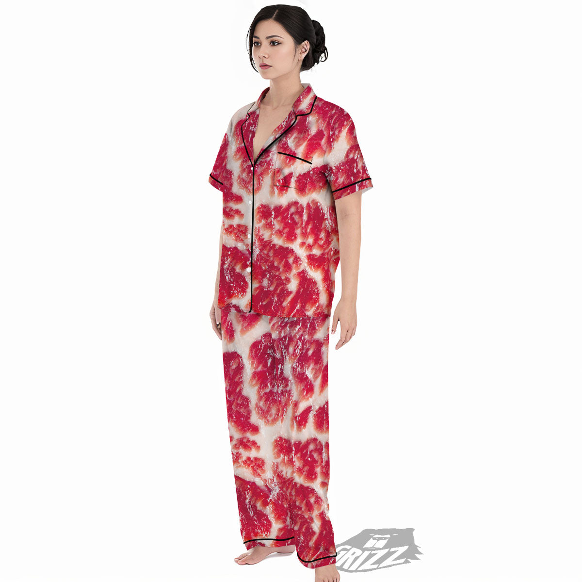 Fresh Meat Print Women's Pajamas Set-grizzshop