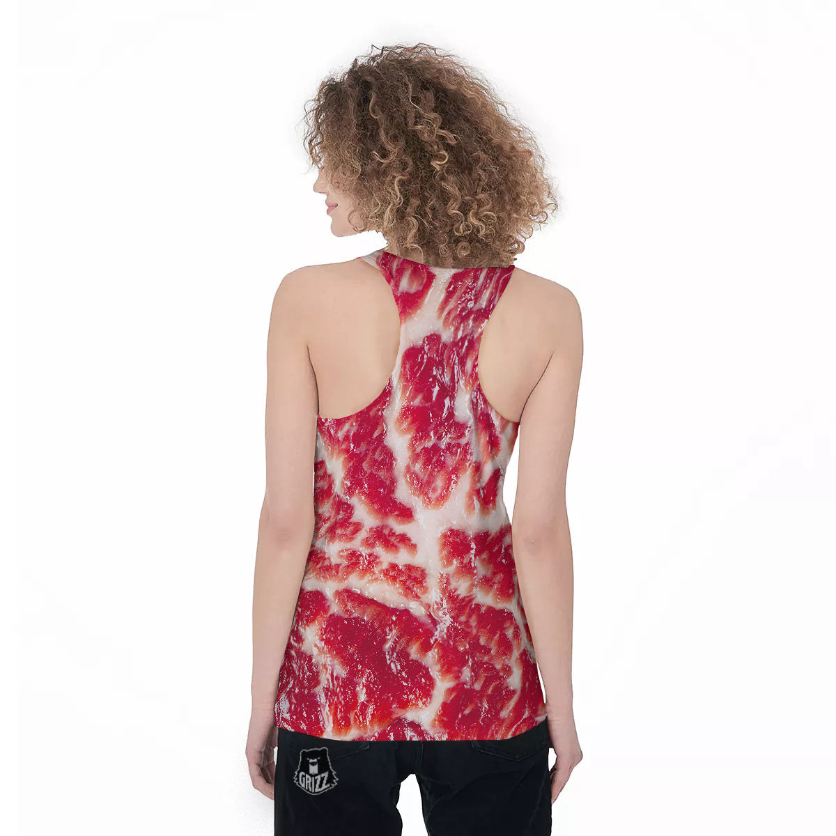 Fresh Meat Print Women's Racerback Tank Top-grizzshop