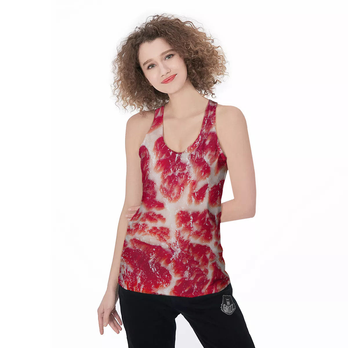 Fresh Meat Print Women's Racerback Tank Top-grizzshop