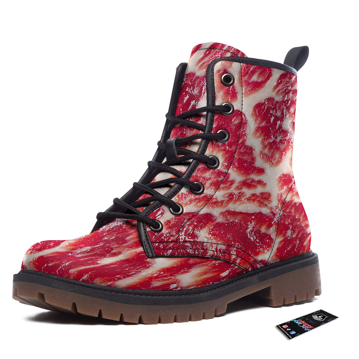 Fresh Meat Print Work Boots-grizzshop