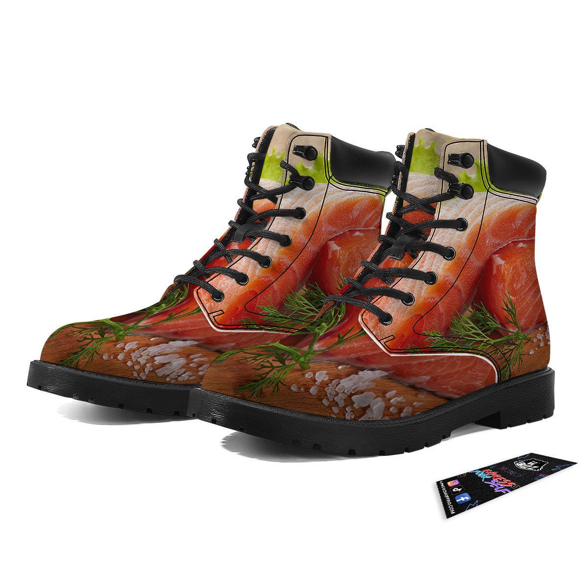 Fresh Salmon Print Boots-grizzshop