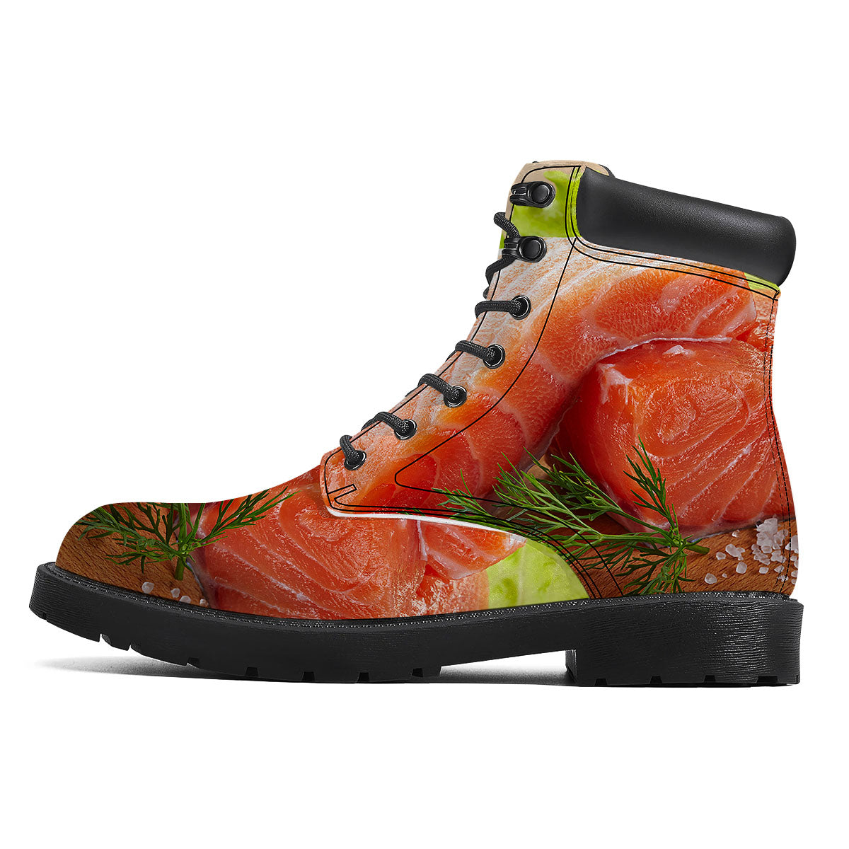 Fresh Salmon Print Boots-grizzshop