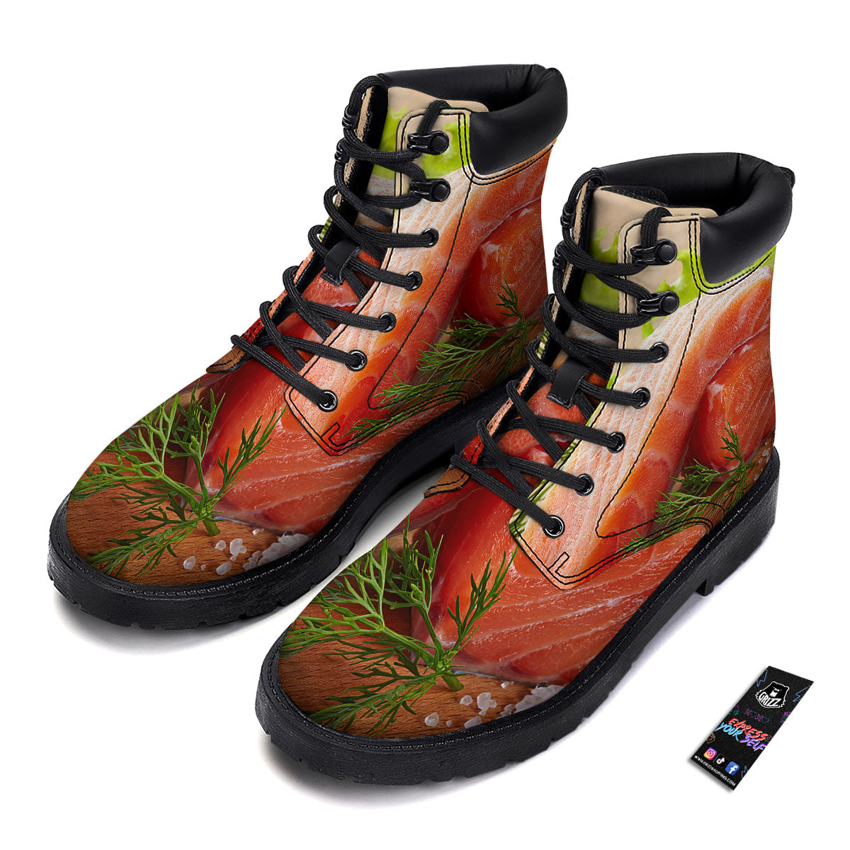 Fresh Salmon Print Boots-grizzshop