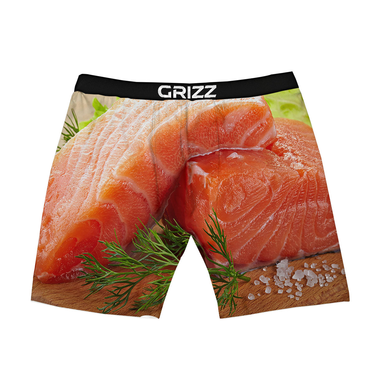 Fresh Salmon Print Boxer Briefs-grizzshop
