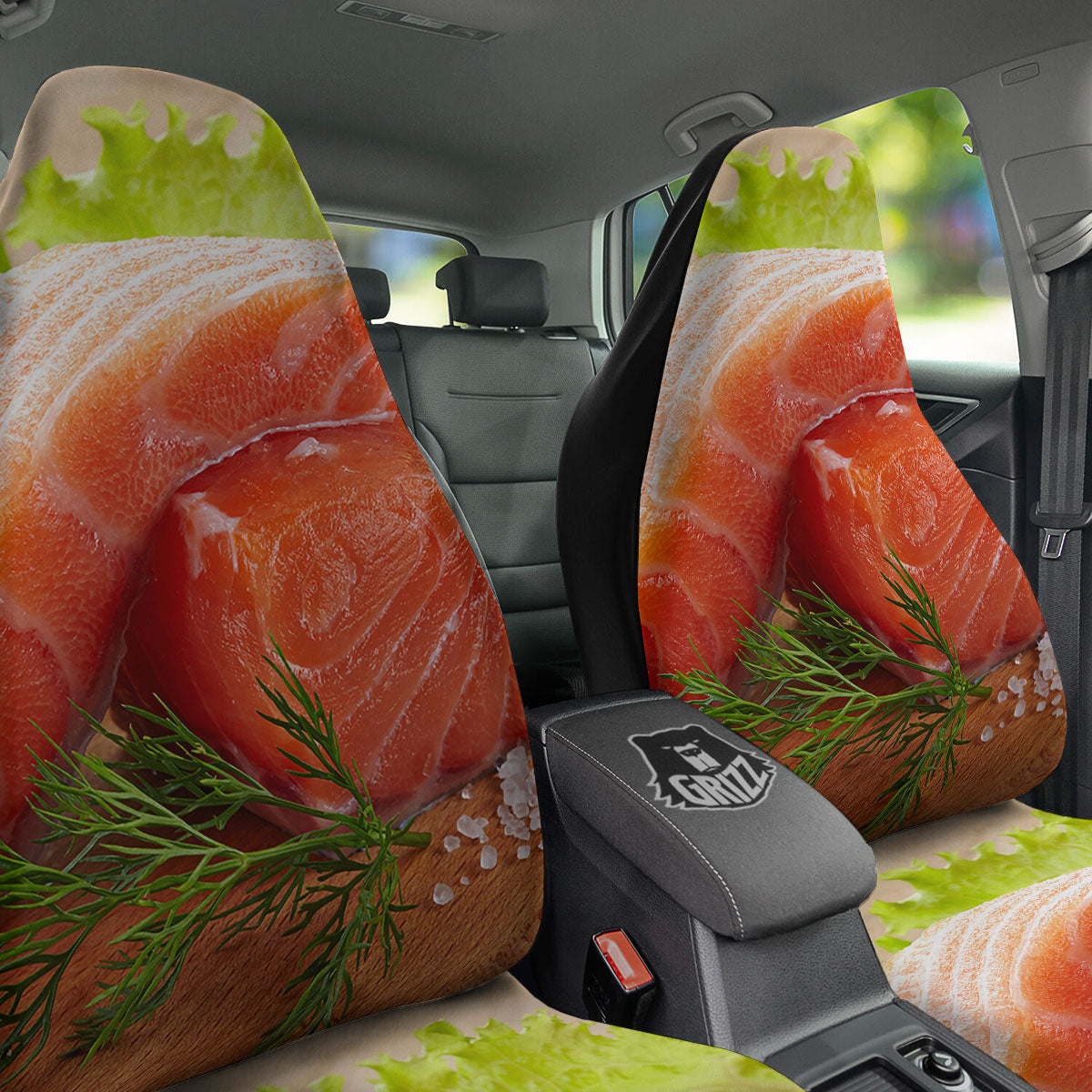Fresh Salmon Print Car Seat Covers-grizzshop