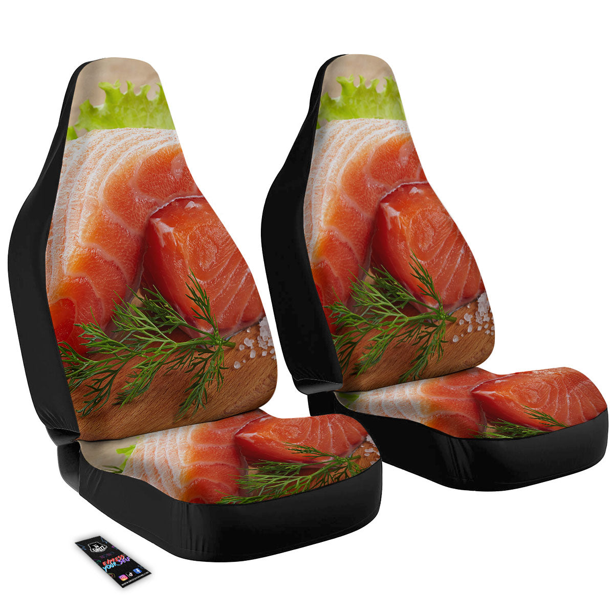 Fresh Salmon Print Car Seat Covers-grizzshop