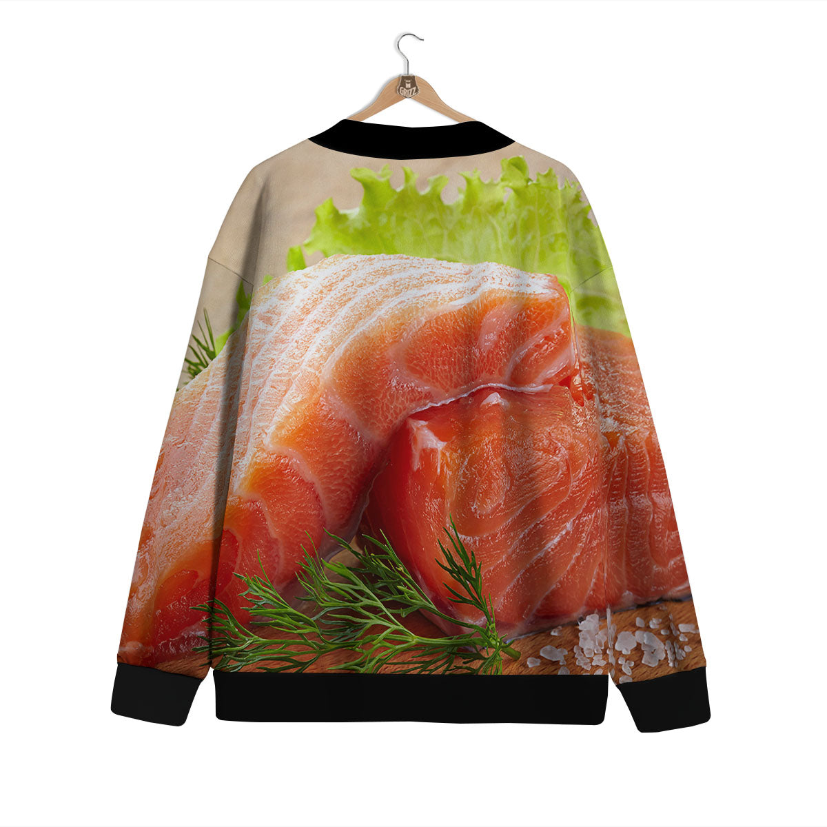 Fresh Salmon Print Cardigan-grizzshop