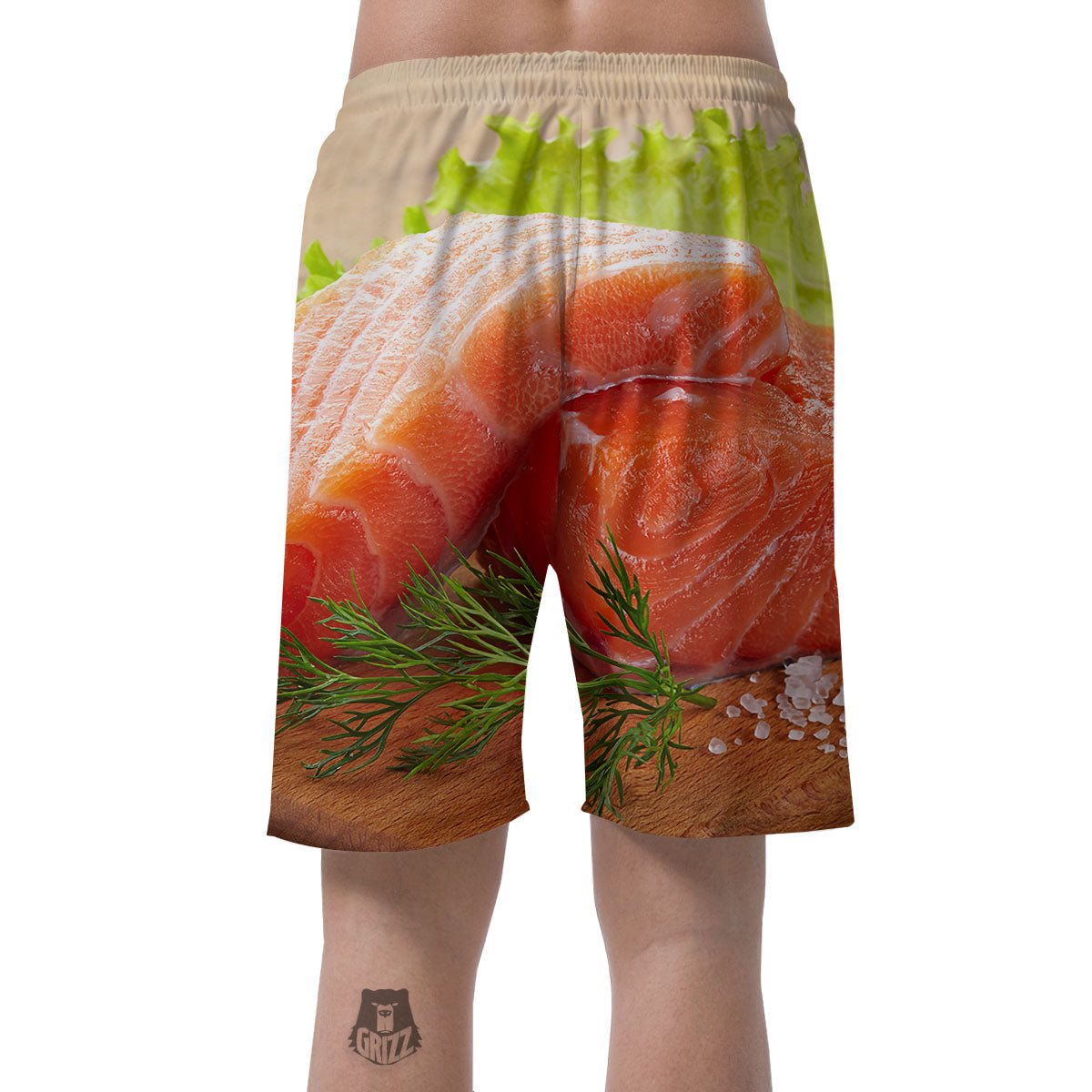 Fresh Salmon Print Men's Shorts-grizzshop