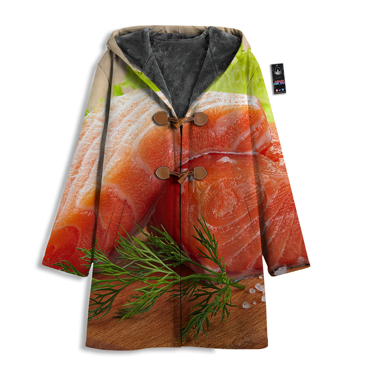 Fresh Salmon Print Men's Windbreaker Jacket-grizzshop