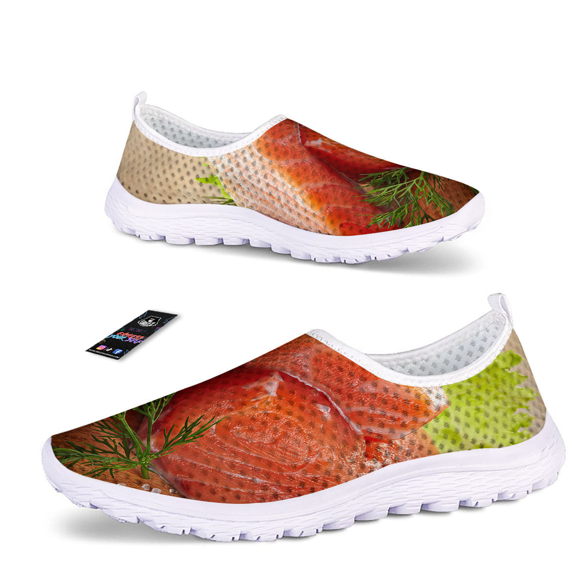 Fresh Salmon Print Nurse Shoes-grizzshop