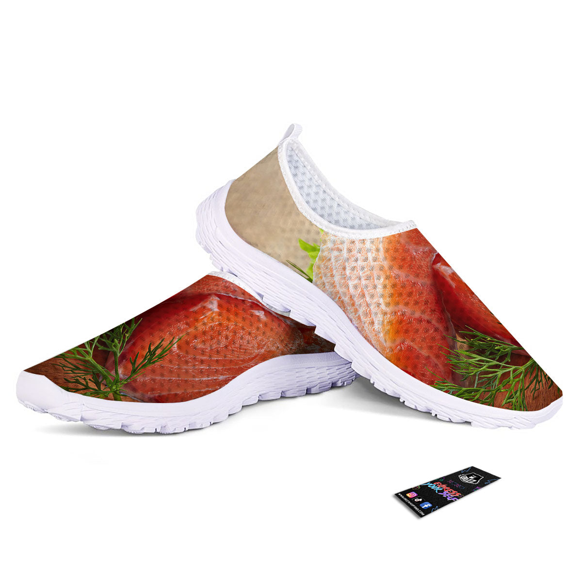 Fresh Salmon Print Nurse Shoes-grizzshop