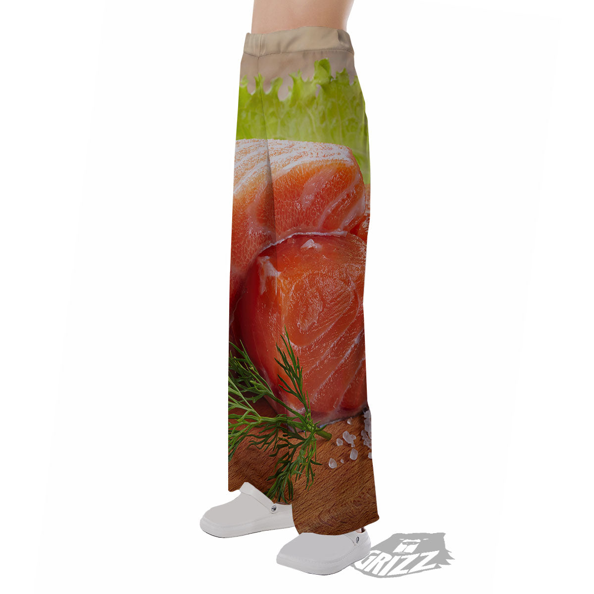 Fresh Salmon Print Pajama Pants-grizzshop