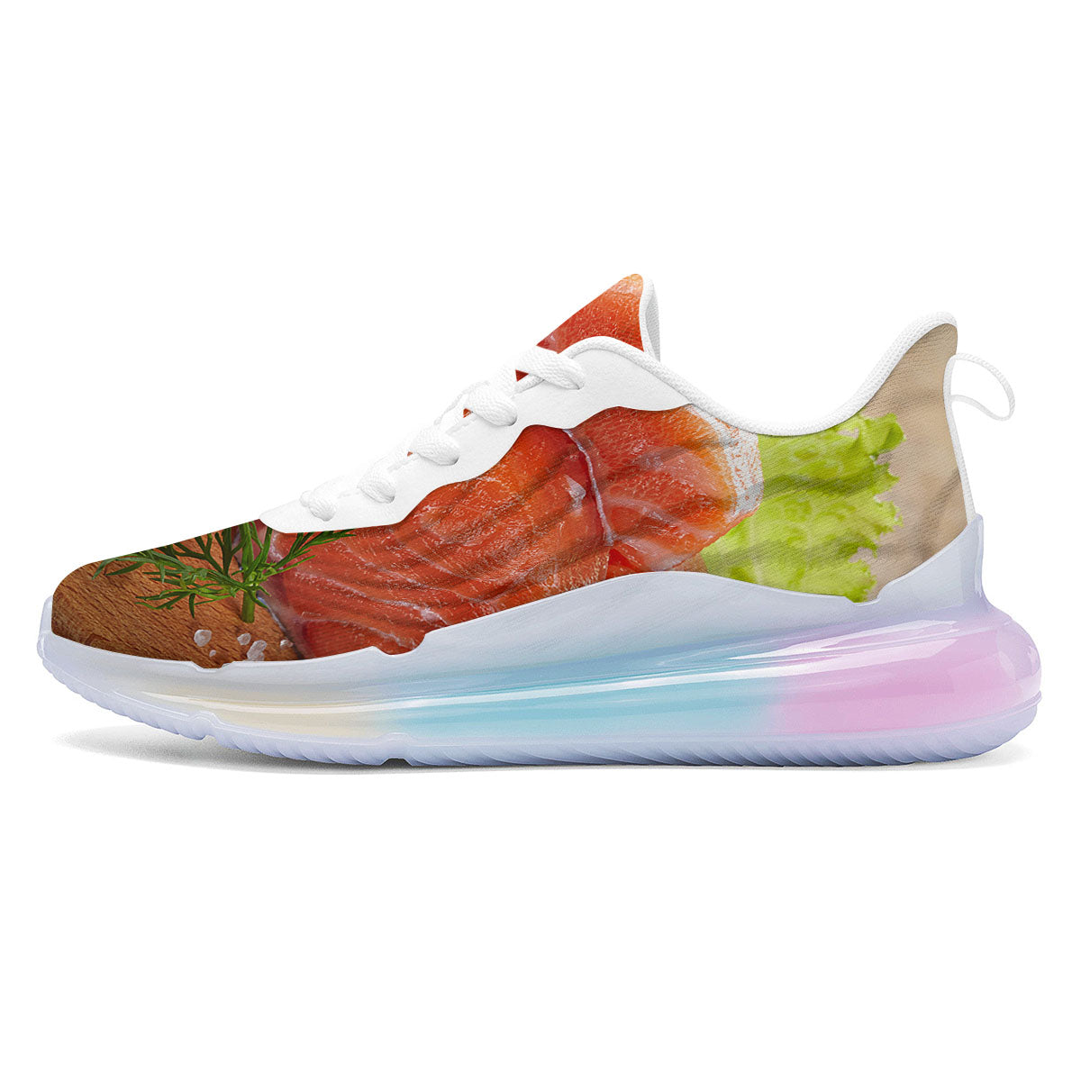 Fresh Salmon Print Running Sneakers-grizzshop