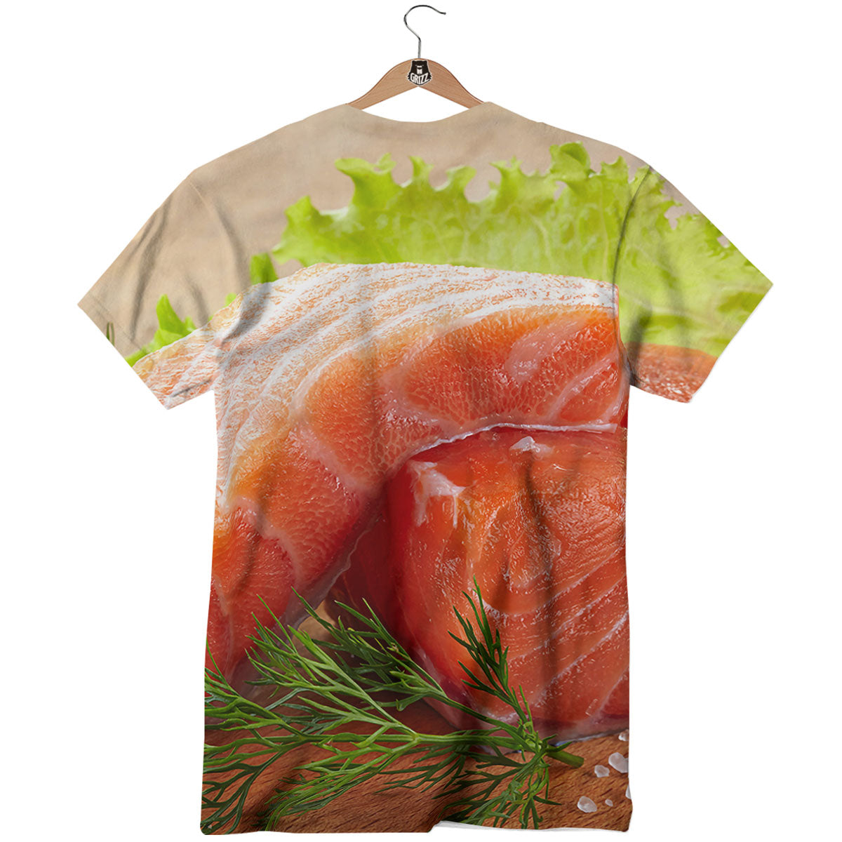 Fresh Salmon Print T-Shirt-grizzshop