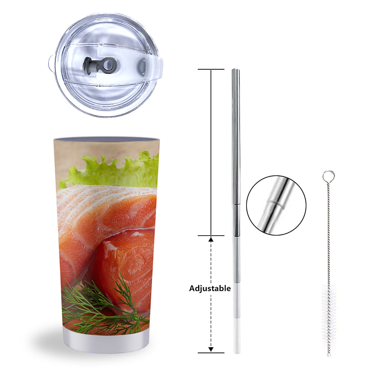 Fresh Salmon Print Tumbler-grizzshop