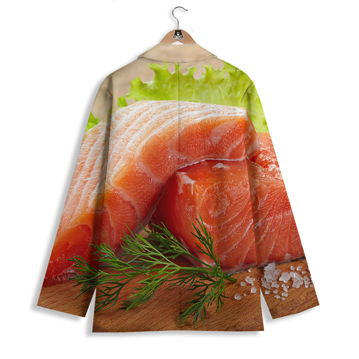 Fresh Salmon Print Women's Blazer-grizzshop