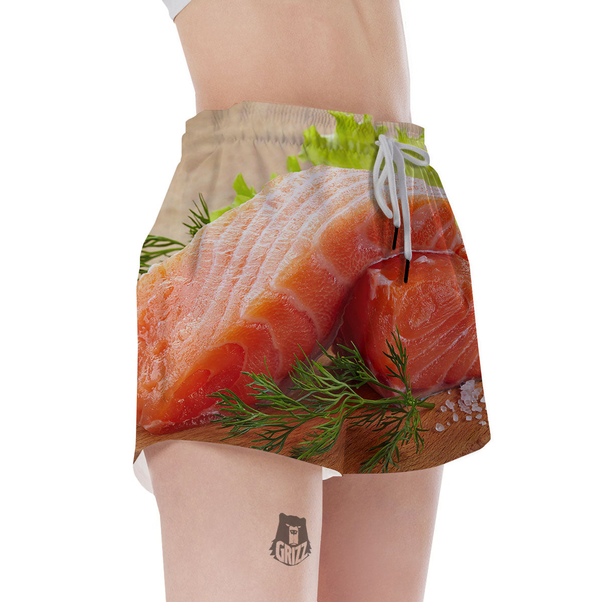 Fresh Salmon Print Women's Shorts-grizzshop