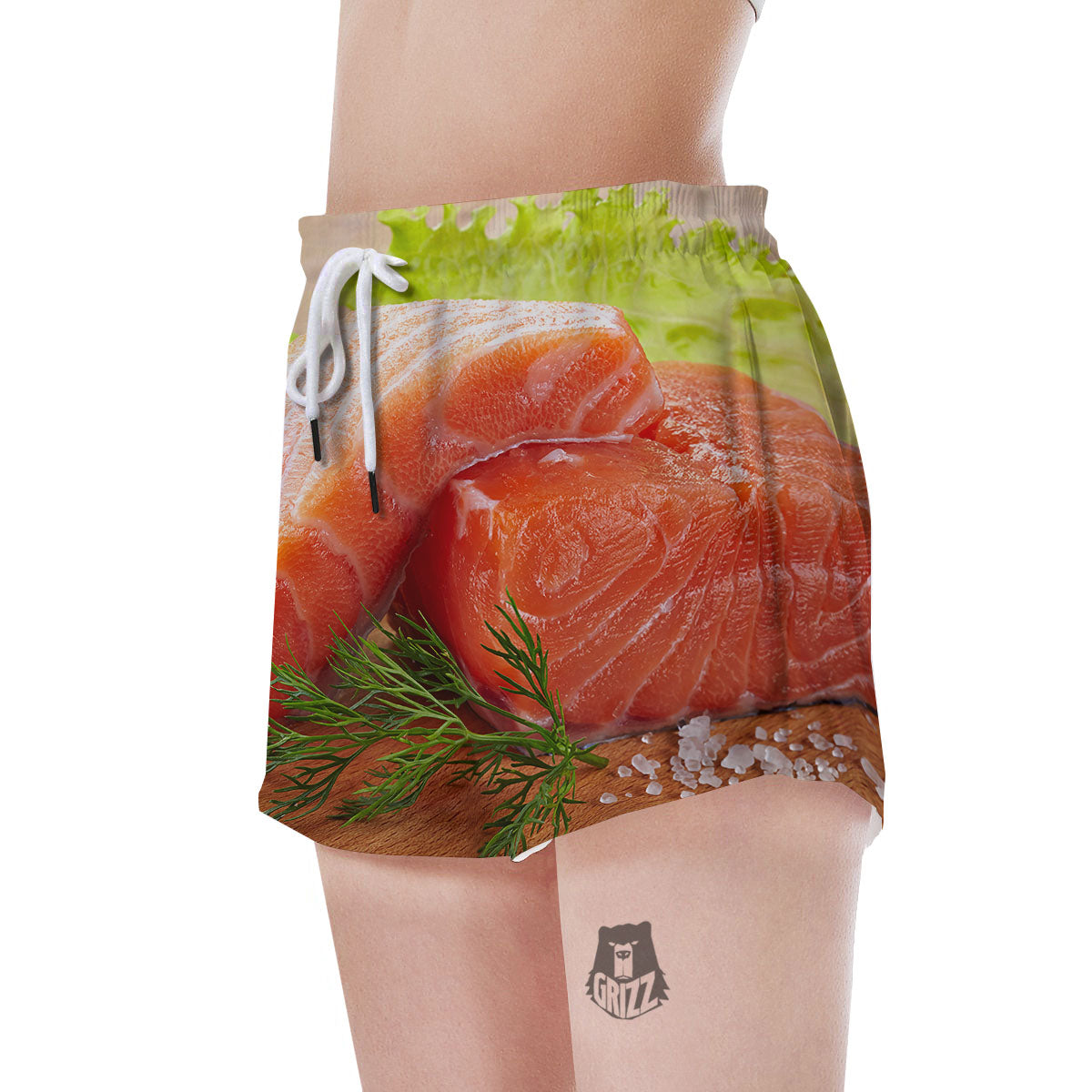 Fresh Salmon Print Women's Shorts-grizzshop