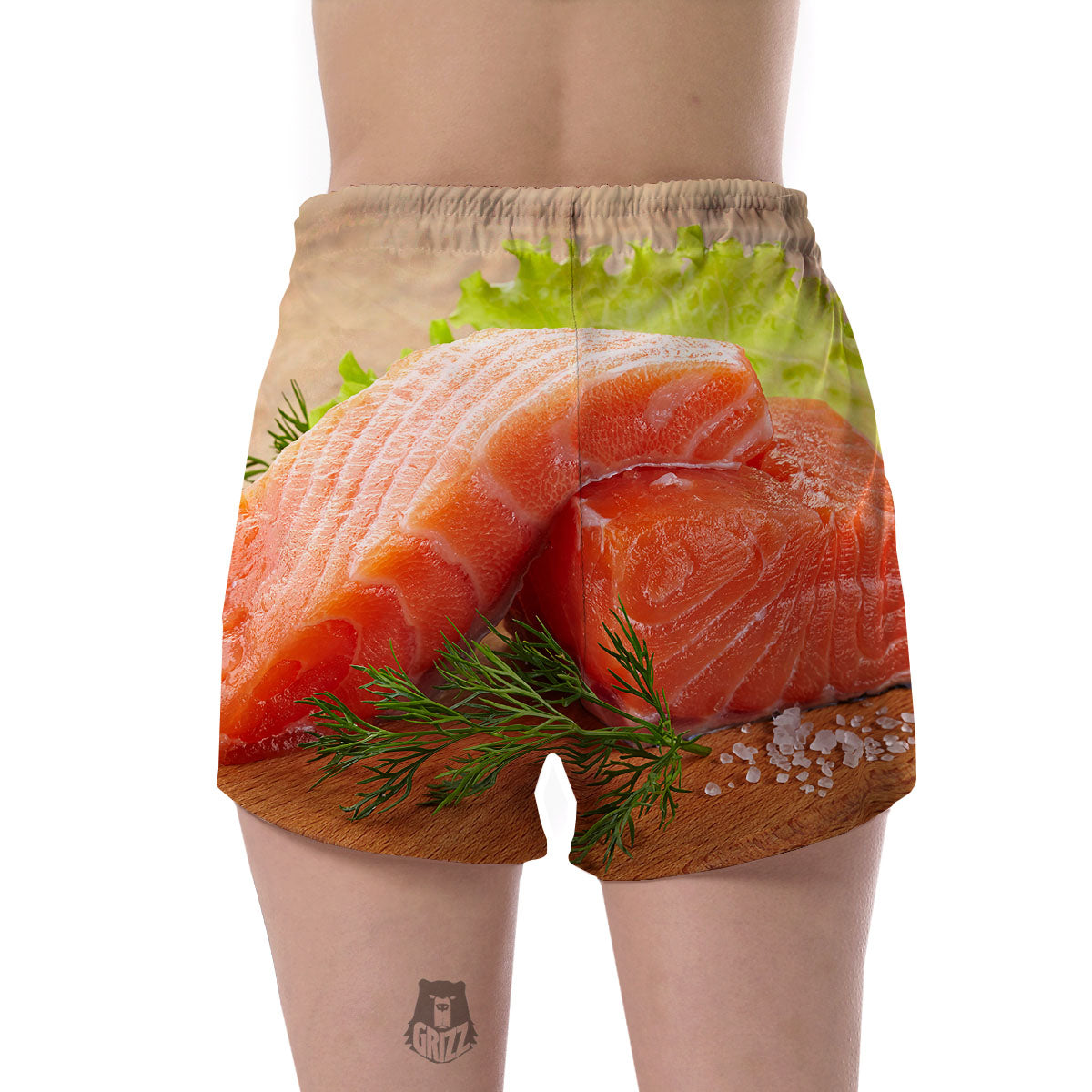 Fresh Salmon Print Women's Shorts-grizzshop
