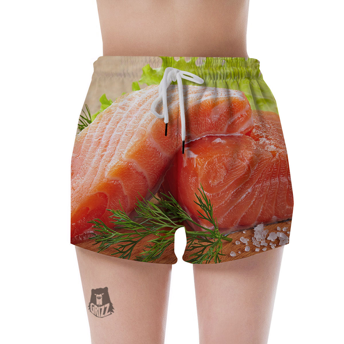 Fresh Salmon Print Women's Shorts-grizzshop