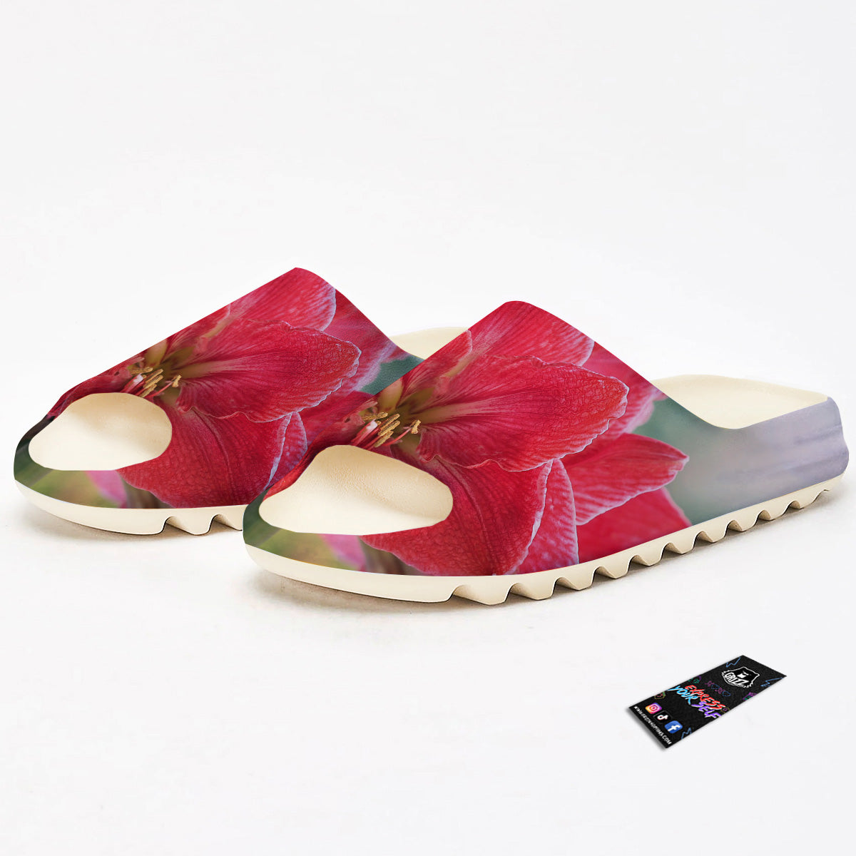Fresh Amaryllis Print Sandals-grizzshop