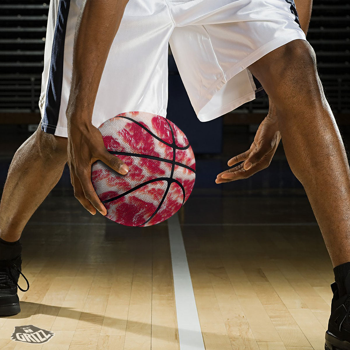 Glitter Artwork Magenta Pink Print Basketball