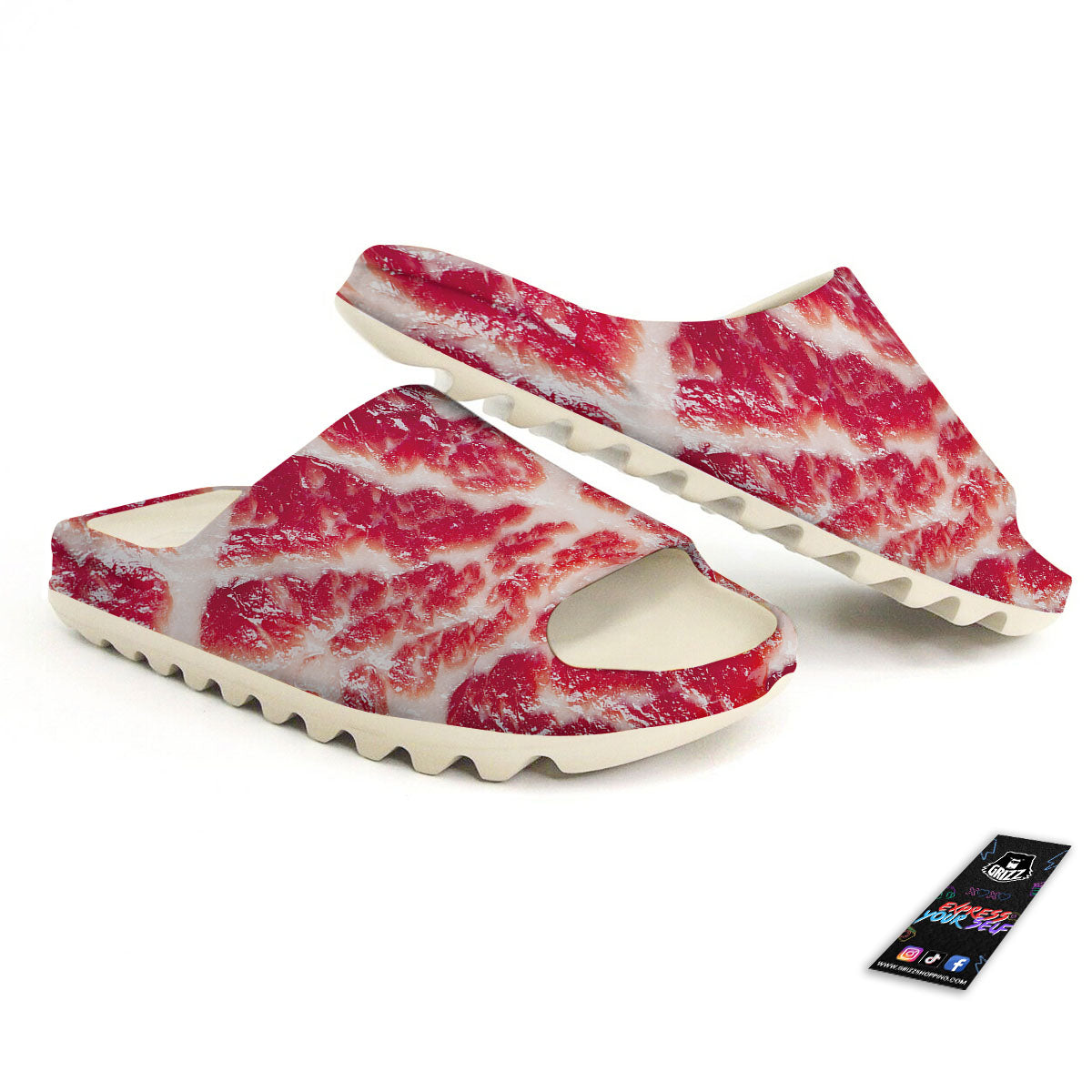 Fresh Meat Print Sandals-grizzshop