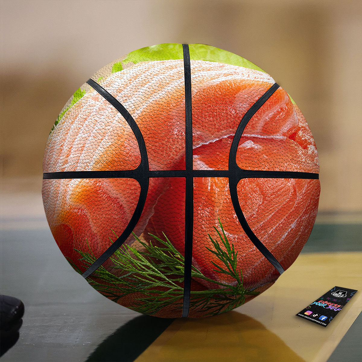 Glitter Artwork Orange Print Basketball