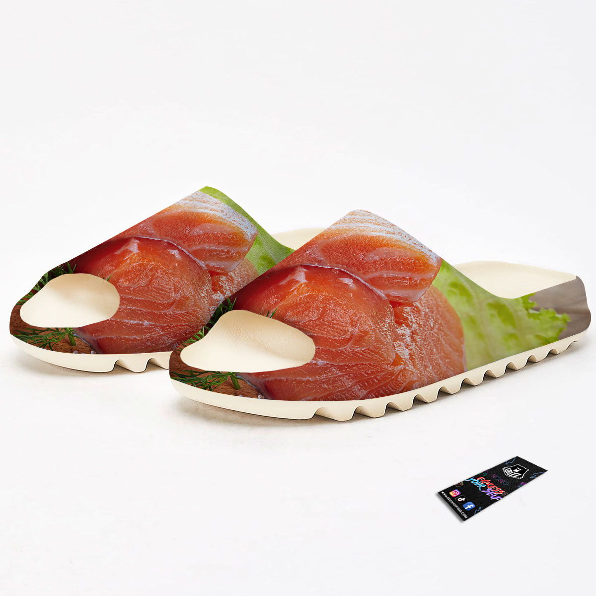 Fresh Salmon Print Sandals-grizzshop