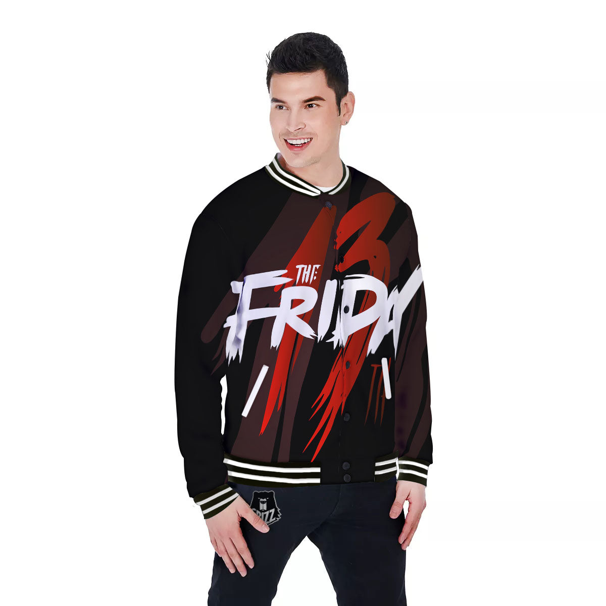 Friday 13 Print Baseball Jacket-grizzshop