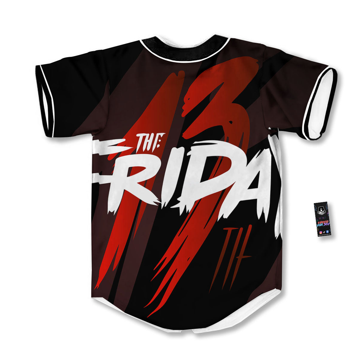 Friday 13 Print Baseball Jersey-grizzshop