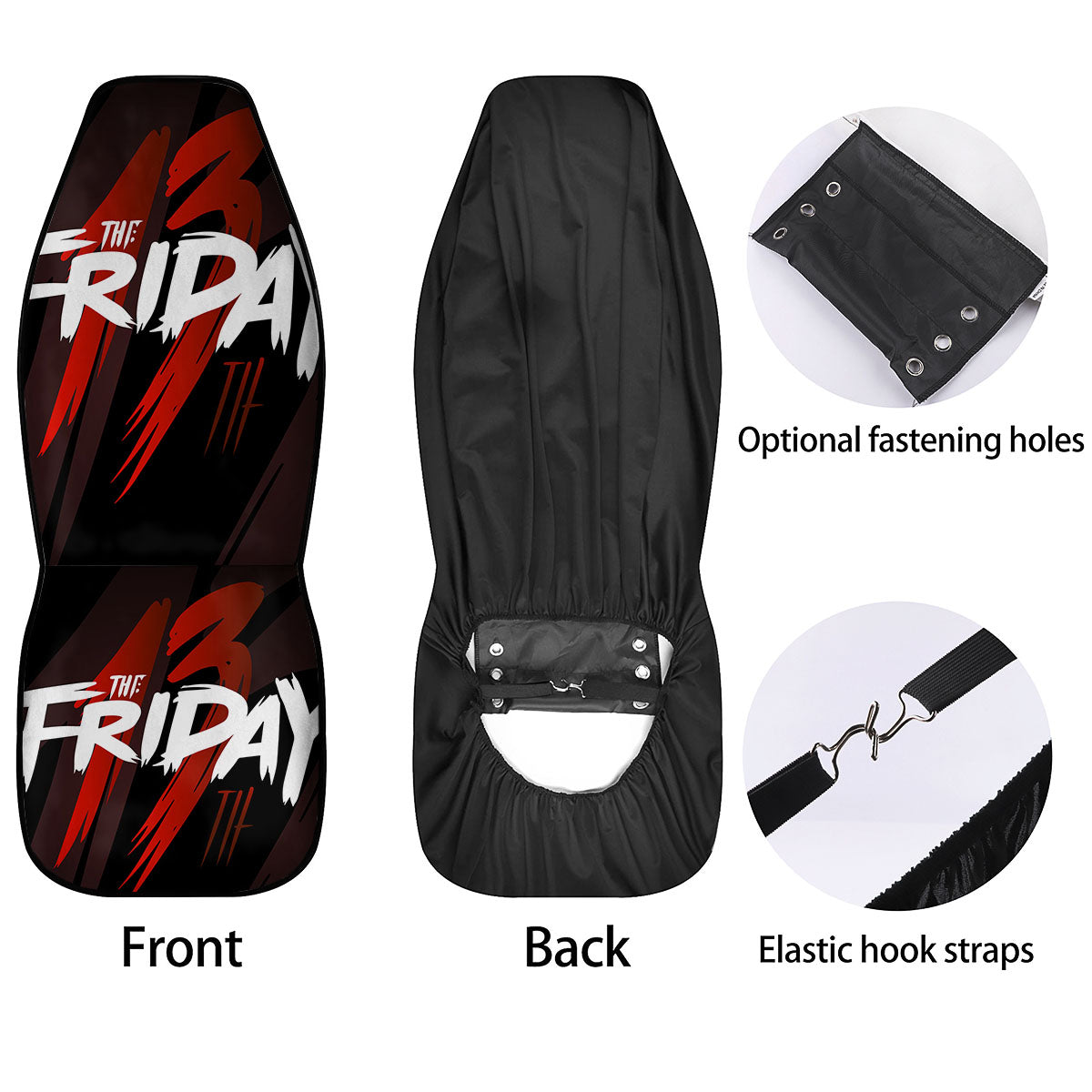 Friday 13 Print Car Seat Covers-grizzshop