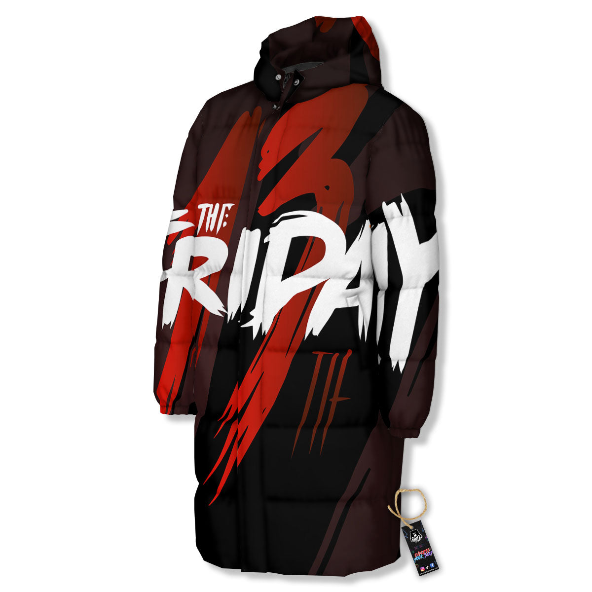 Friday 13 Print Long Down Jacket-grizzshop