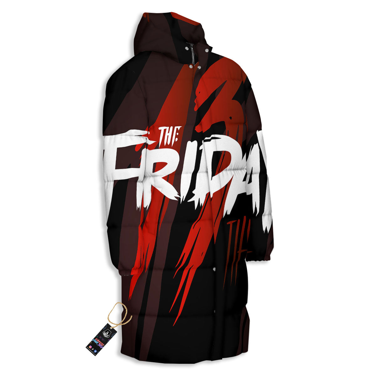 Friday 13 Print Long Down Jacket-grizzshop