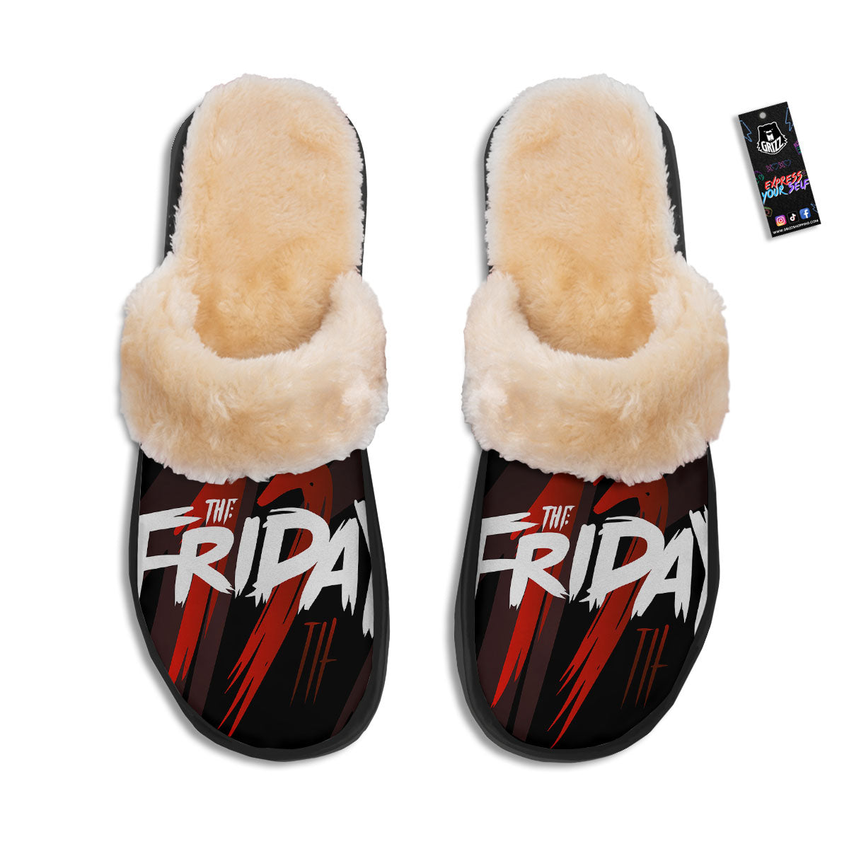 Friday 13 Print Slippers-grizzshop