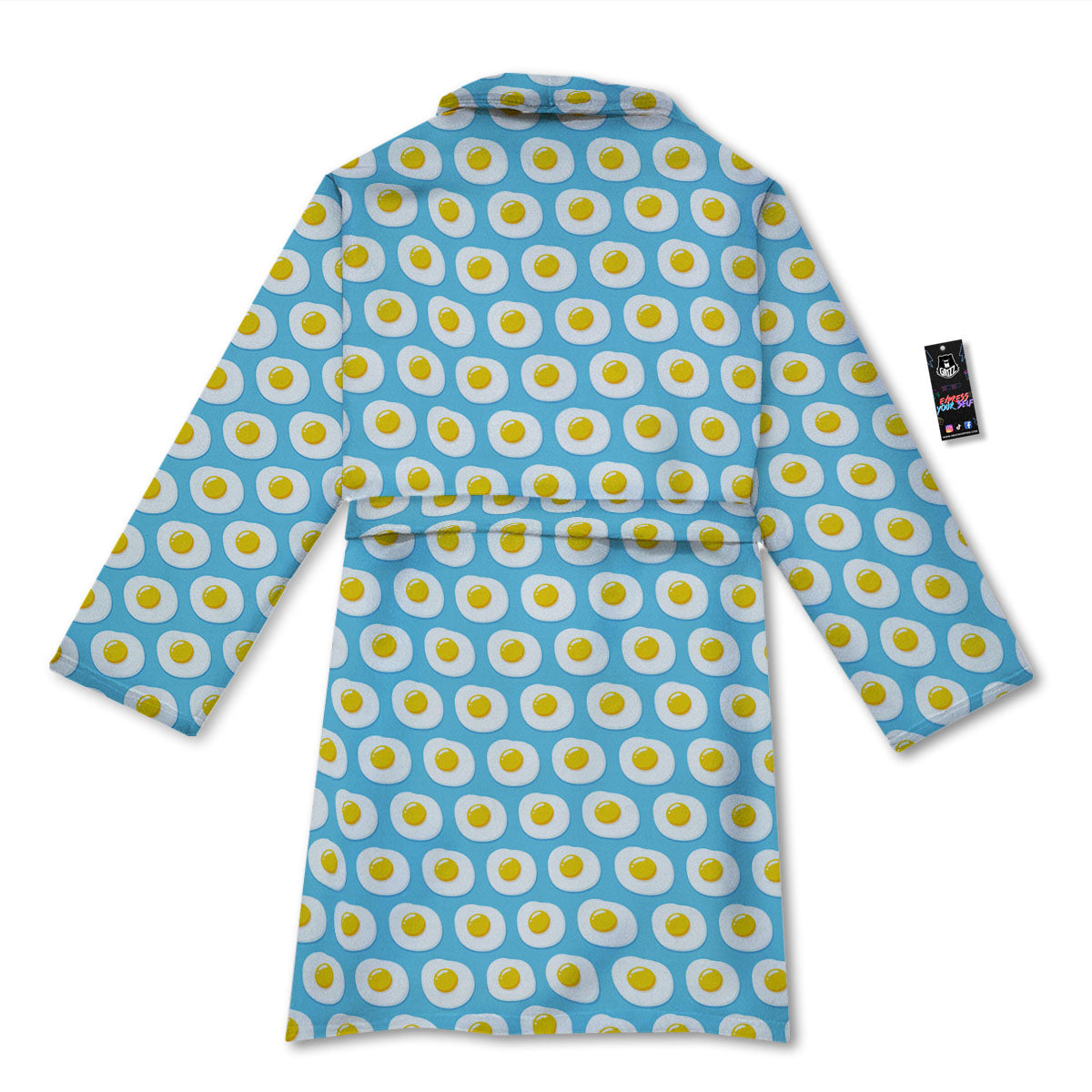 Fried Eggs Blue Print Pattern Bathrobe-grizzshop