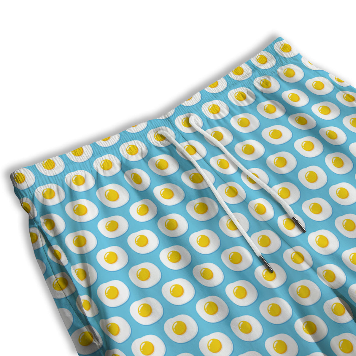Fried Eggs Blue Print Pattern Men's Athletic Shorts