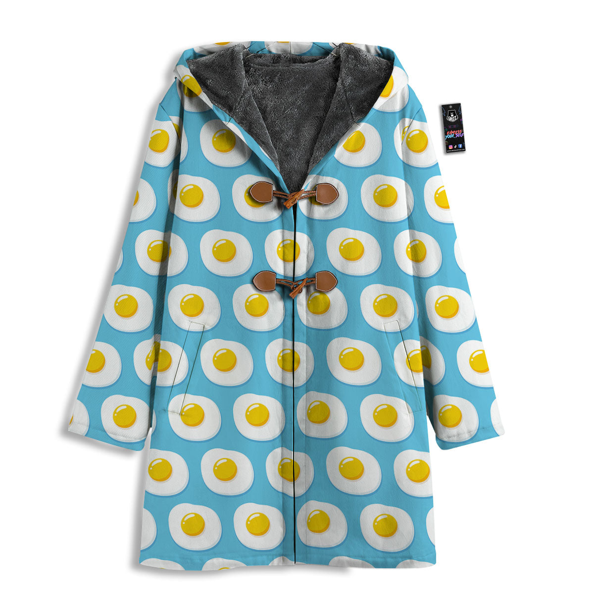 Fried Eggs Blue Print Pattern Men's Windbreaker Jacket-grizzshop