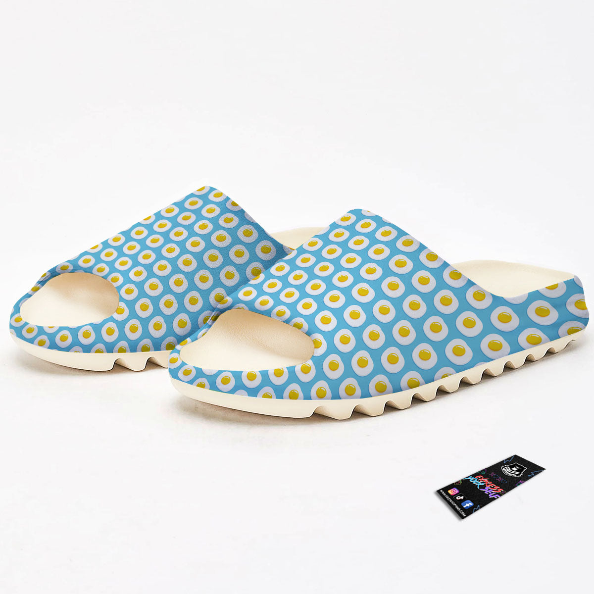Fried Eggs Blue Print Pattern Sandals-grizzshop