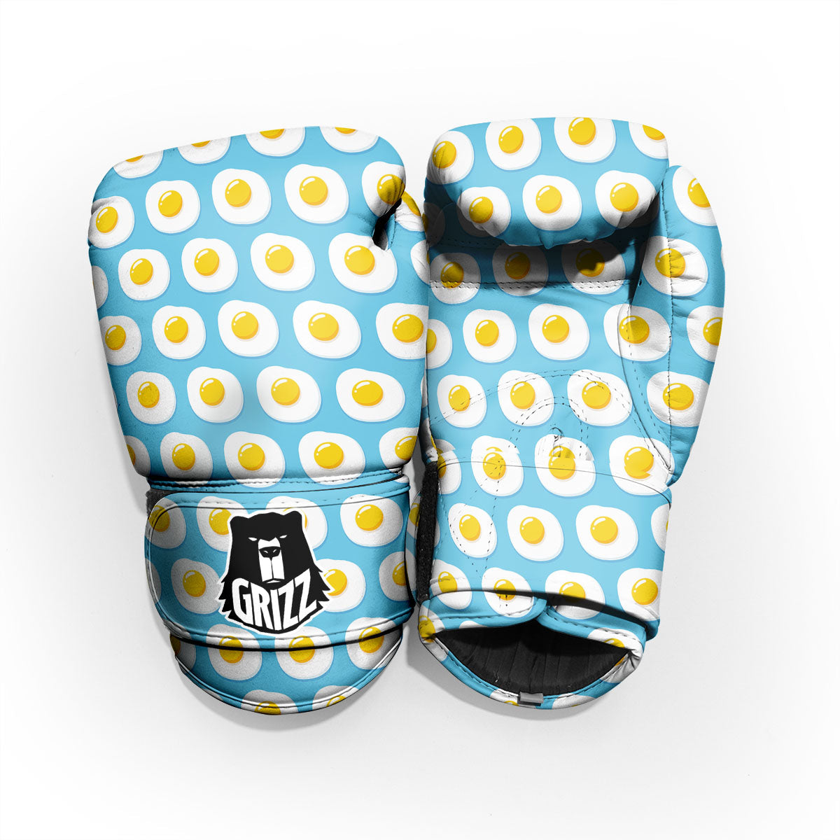 Fried Eggs Blue Print Pattern Pro Boxing Glove