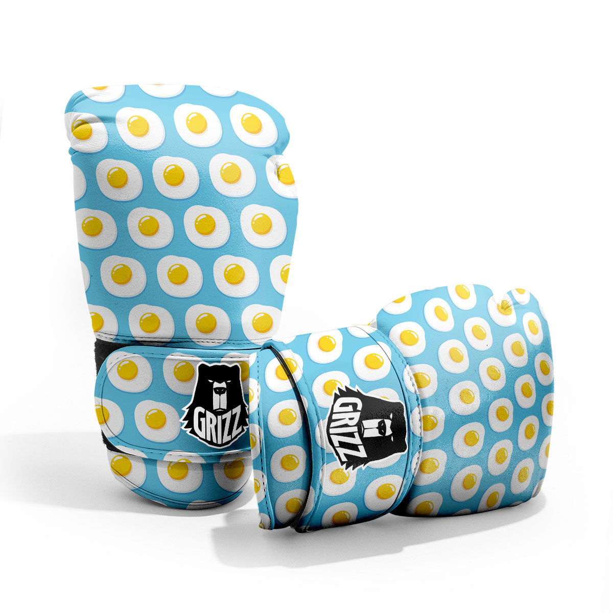 Fried Eggs Blue Print Pattern Pro Boxing Glove