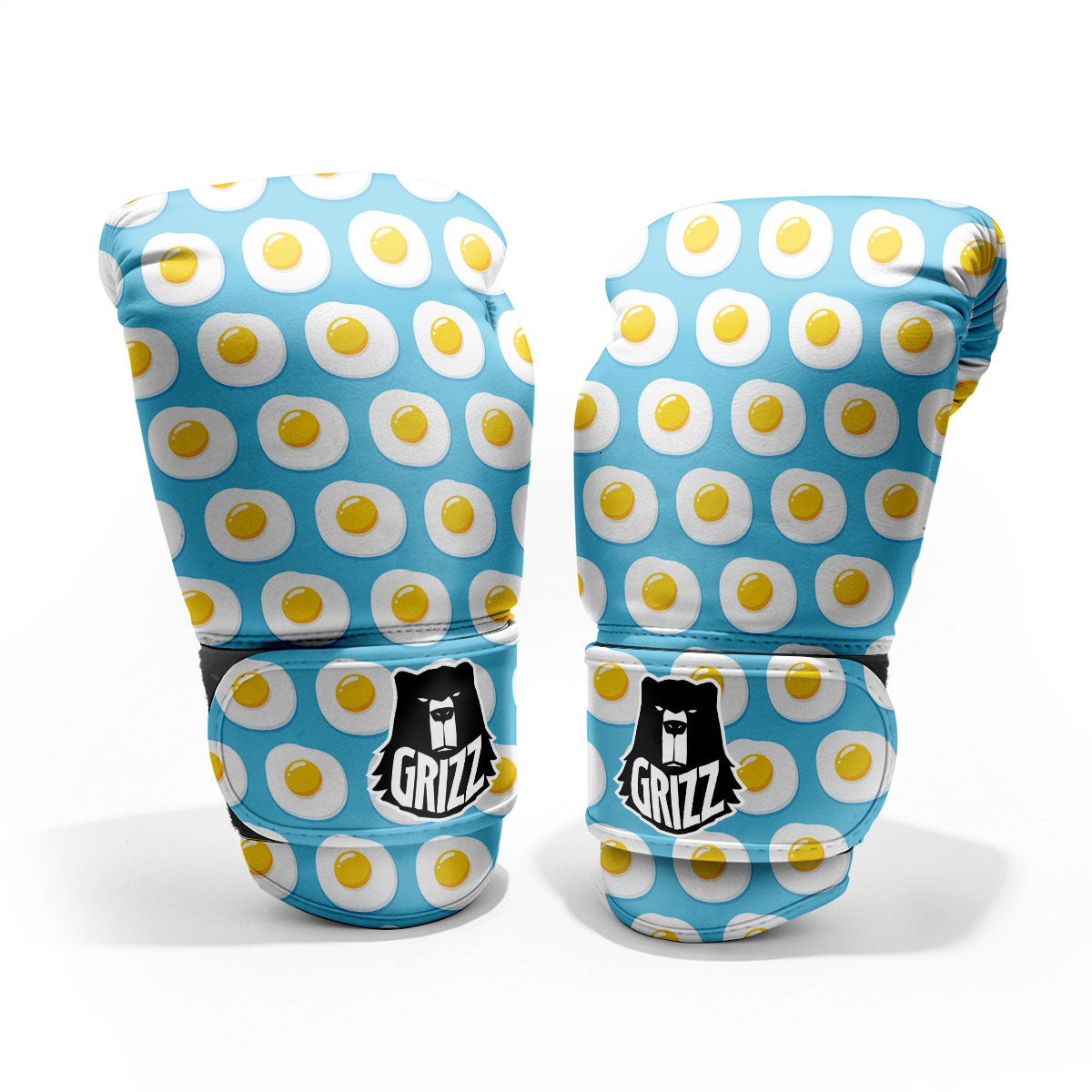 Fried Eggs Blue Print Pattern Pro Boxing Glove