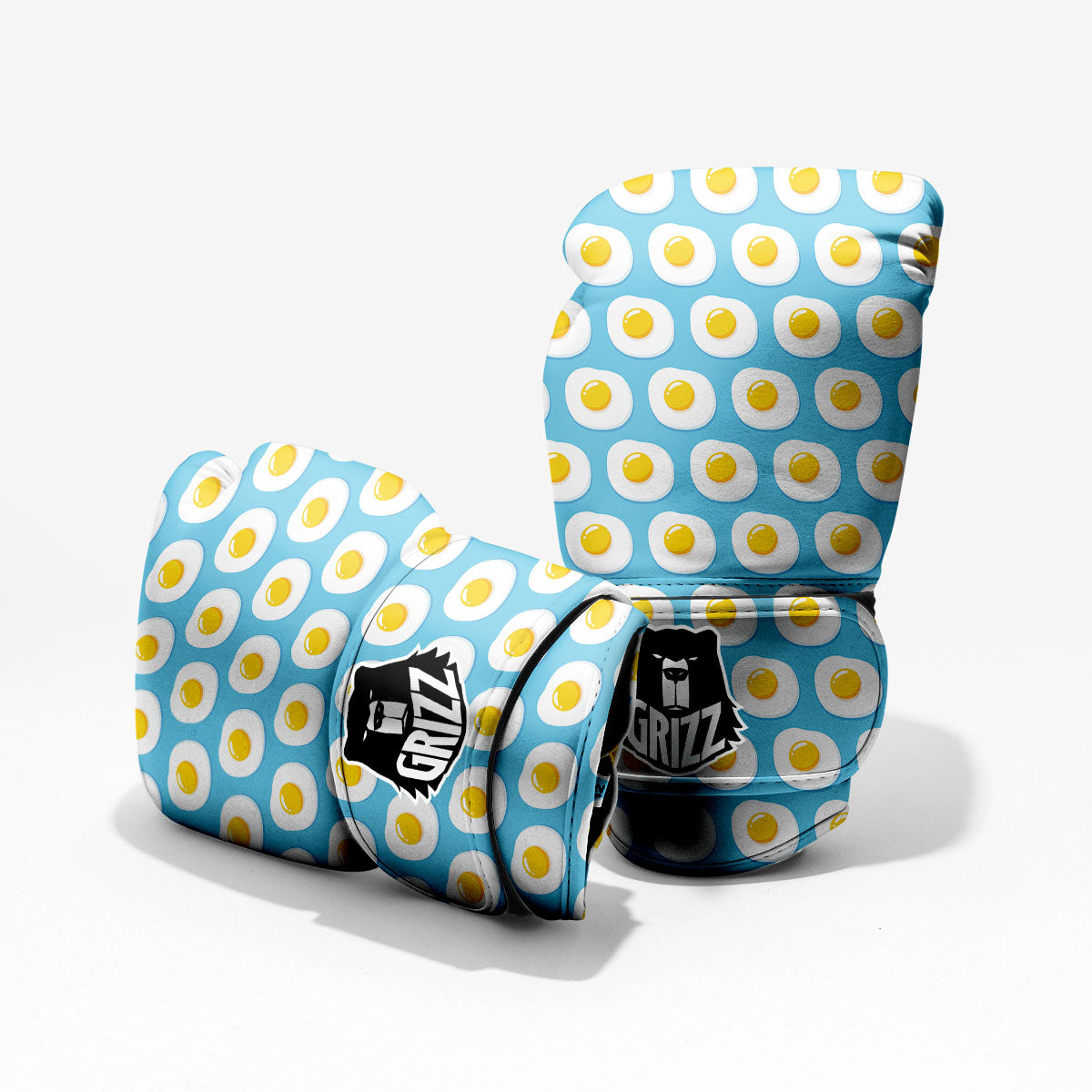 Fried Eggs Blue Print Pattern Pro Boxing Glove