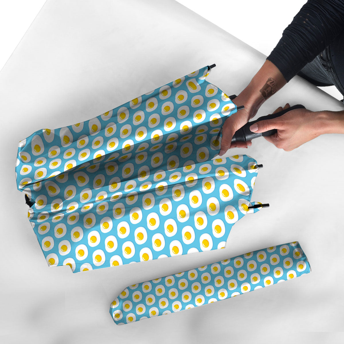 Fried Eggs Blue Print Pattern Umbrella-grizzshop