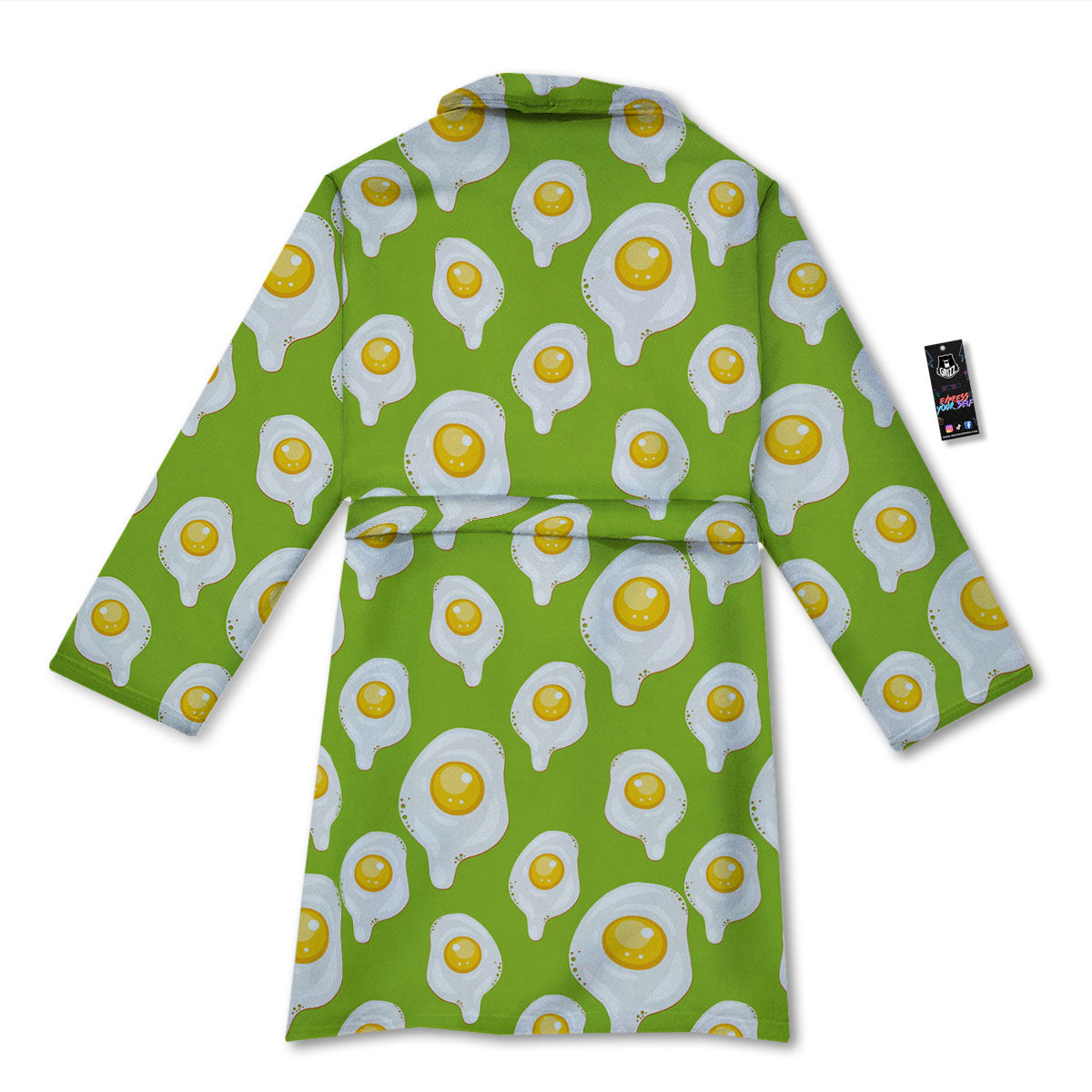 Fried Eggs Lime Green Print Pattern Bathrobe-grizzshop