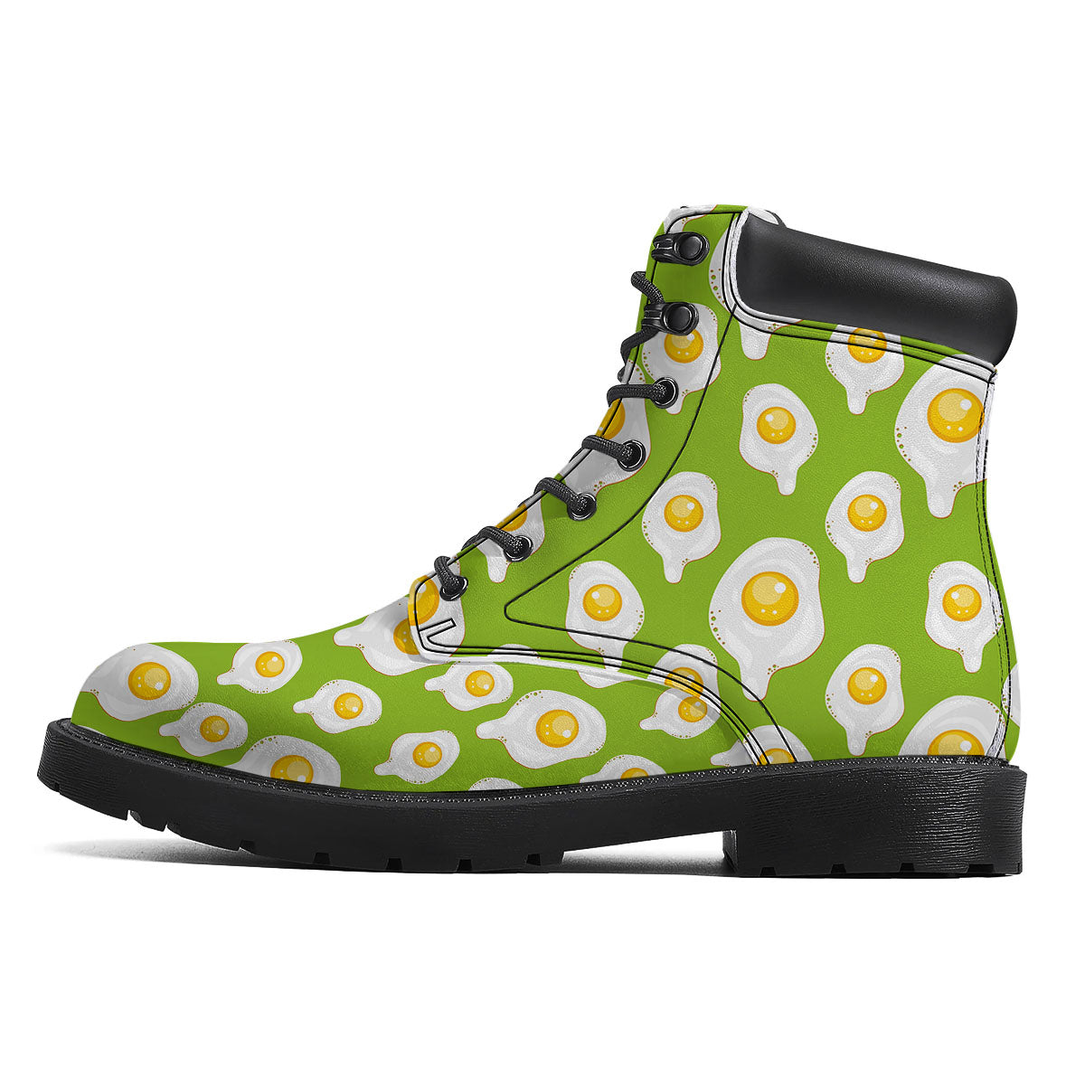 Fried Eggs Lime Green Print Pattern Boots-grizzshop