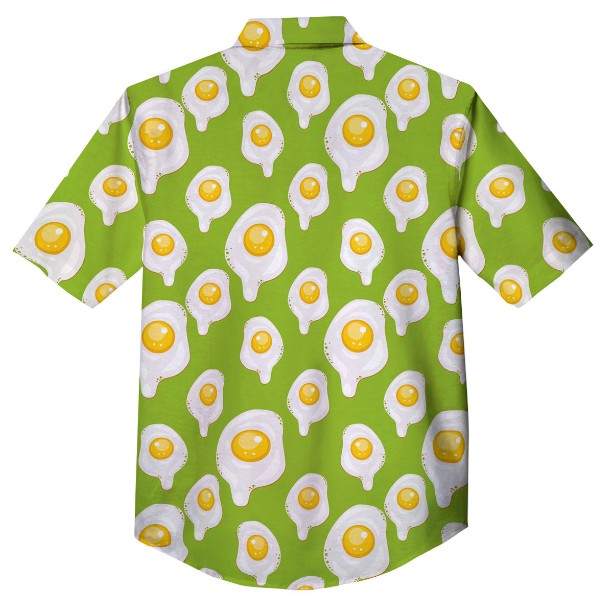 Fried Eggs Lime Green Print Pattern Button Up Shirt-grizzshop