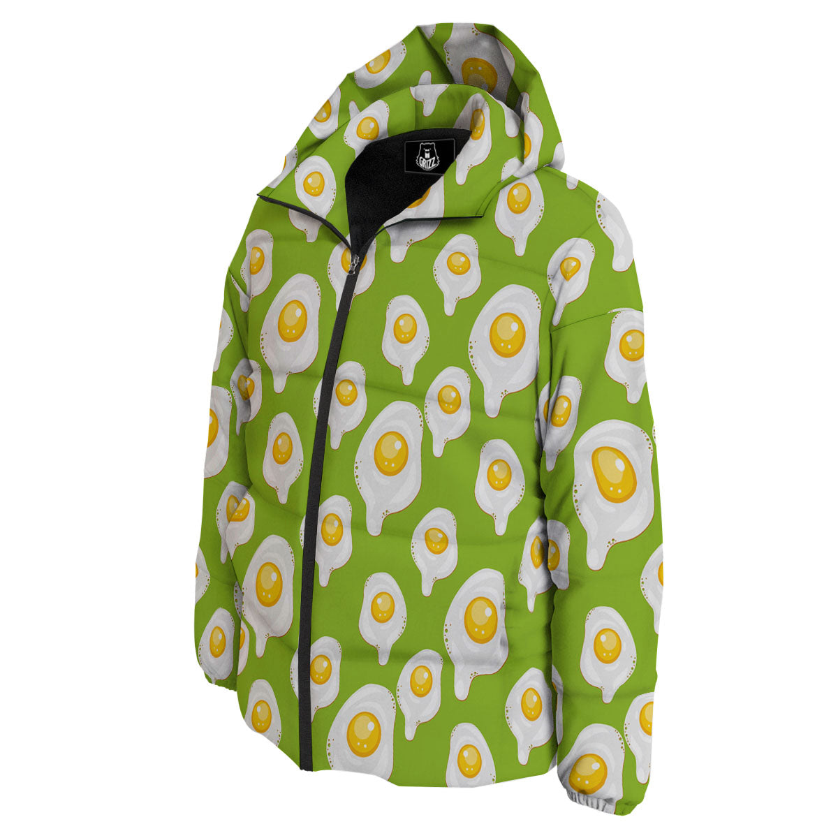 Fried Eggs Lime Green Print Pattern Down Jacket-grizzshop