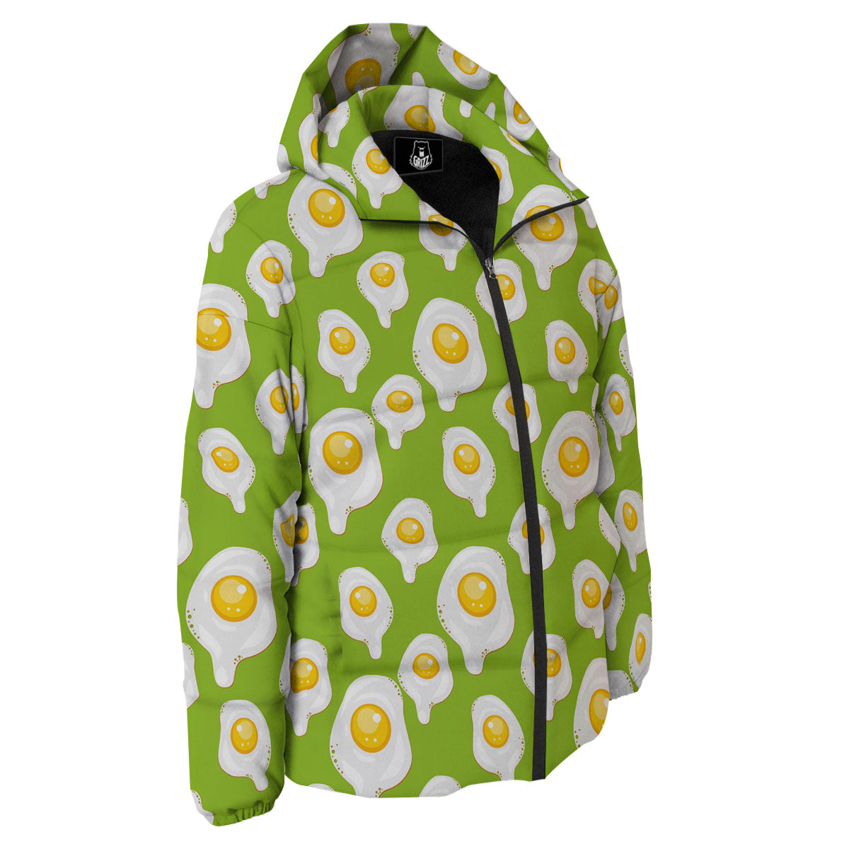 Fried Eggs Lime Green Print Pattern Down Jacket-grizzshop