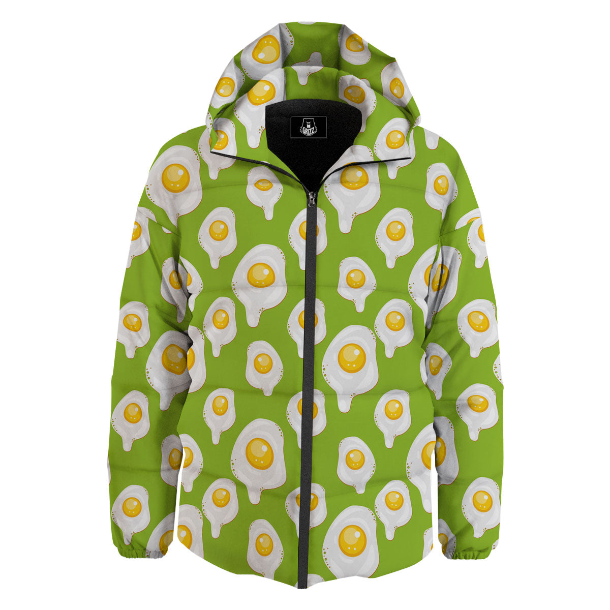 Fried Eggs Lime Green Print Pattern Down Jacket-grizzshop